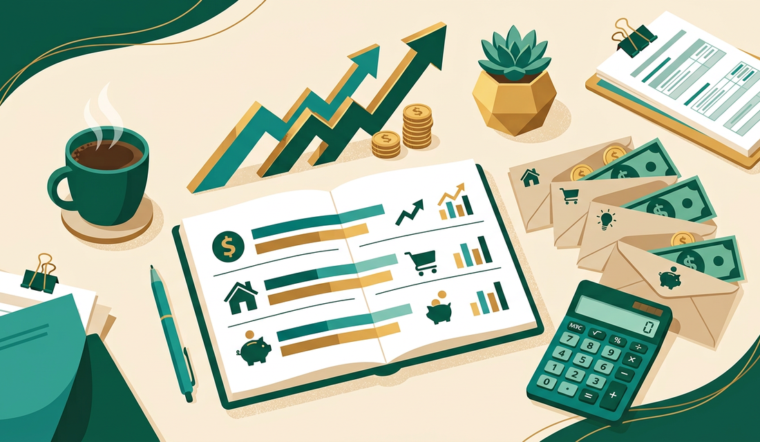 Monthly budget planning illustration